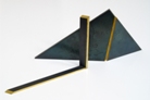 2 Object 1980. steel, leave gold, 40x15cm