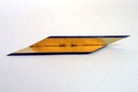 3. Objekt 1980 Stahl Blattgold 26cm x 7cm
