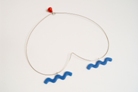 15 Necklace ‘Water heart 1’ 1996. 8k gold, synthetic material,32x23cm